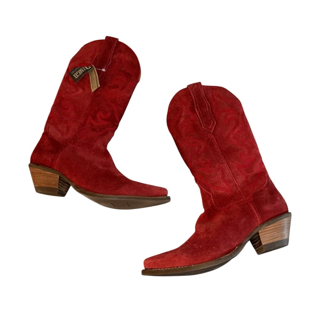 🚫SOLD🚫Dingo Red Suede Out West Western Cowboy Boots Size 7M Snip Toe Leather NWT - Picture 5 of 13
